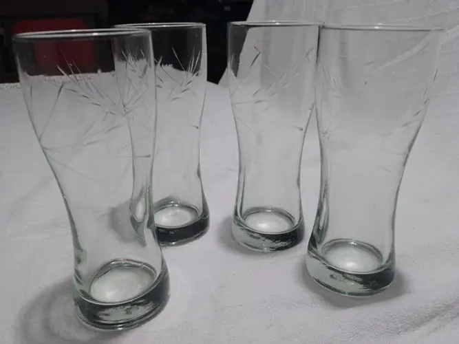 Copos  cristal lapidados antigos