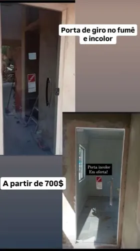 Porta de Giro em Vidro Fumê e Incolor - A partir de R$700