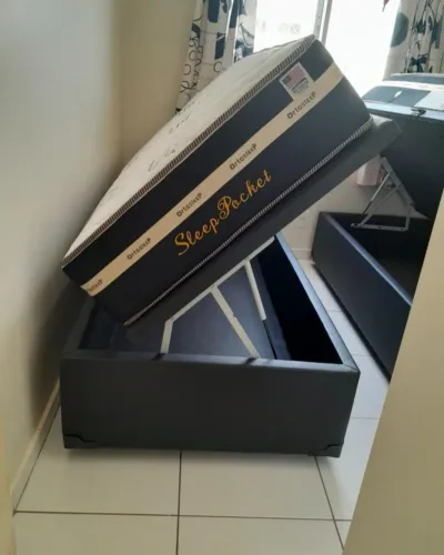 Cama solteiro baú e colchão