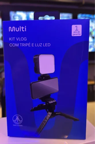 Kit Vlog Multi com Tripé e Luz LED
