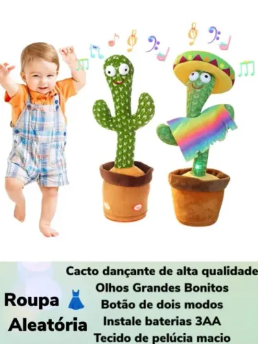 Cacto Dançante Brinquedo Eletrônico 