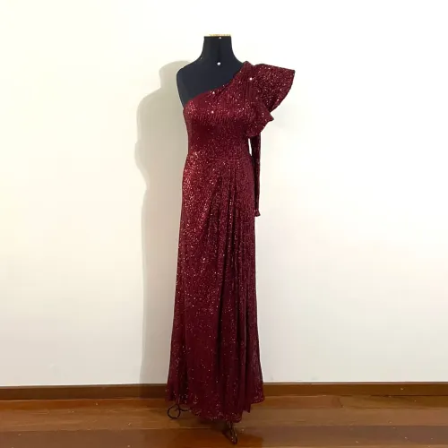 Vestido de festa longo vermelho Glória Rabello Tamanho único NOVO 