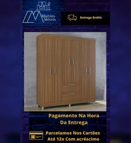 GRANDE PROMOÇÃO*GUARDA ROUPA 6 PORTAS NOVO ENTREGA GRÁTIS ACEITA CARTÃO