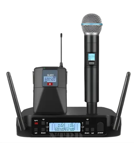 Microfone Shure profissional GLXD4 UHF sem fio e transmissor sem fio