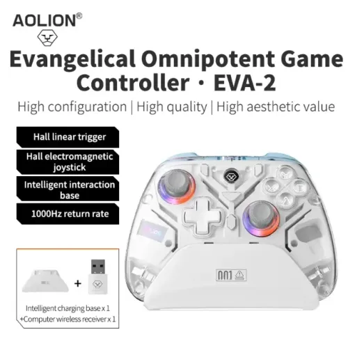 Controle Aolion K10 Hall Effect com Base de Carregamento