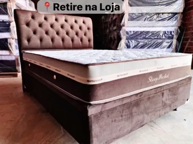 Cama box colchão e base nova agora