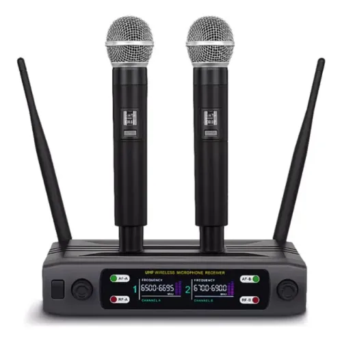 KIT 2 Microfone Sem Fio Duplo Altomex M-998w
