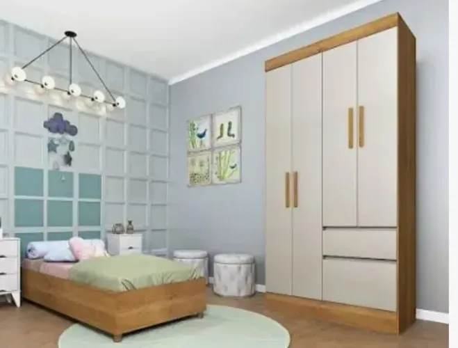 Guarda-roupa espaçoso 4 portas tcil