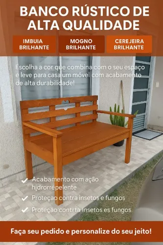 Banco Rústico de Alta Qualidade - Personalize o Seu!