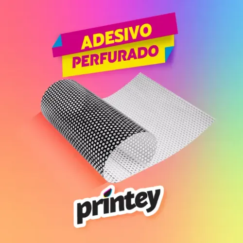 Adesivo Perfurado para vitrine, porta de vidro e carro Personalizados (Gráfica Comunicação