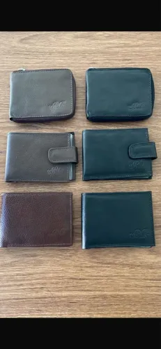 Carteiras de couro masculinas diversas cores e modelos