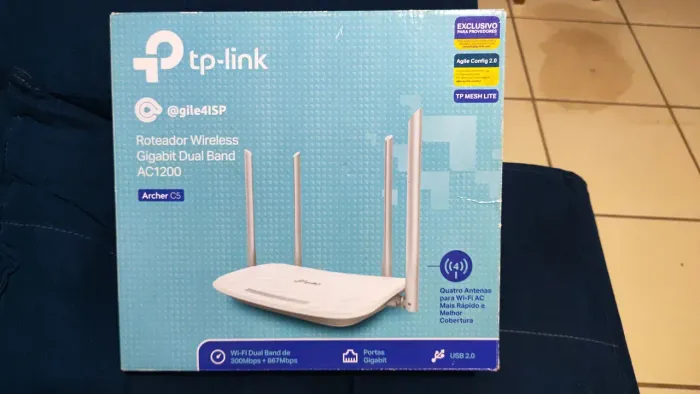 Roteador TP-Link Archer C5 AC1200 com Conversor PON para Ethernet 