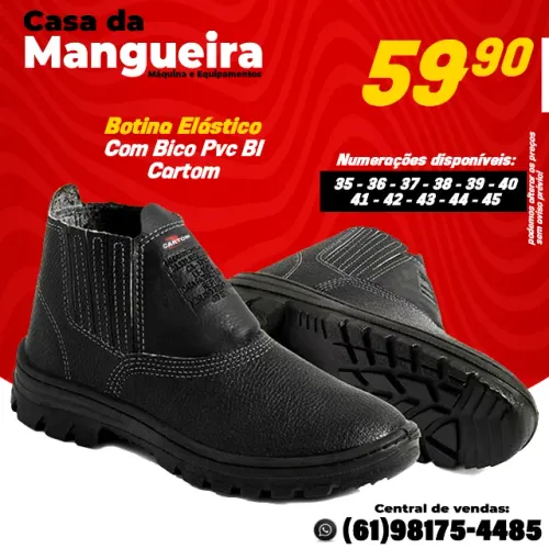 Botina Elástico Com Bico Pvc BI Cartom