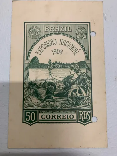 Bilhete Postal Exposição Nacional Brasil 1908