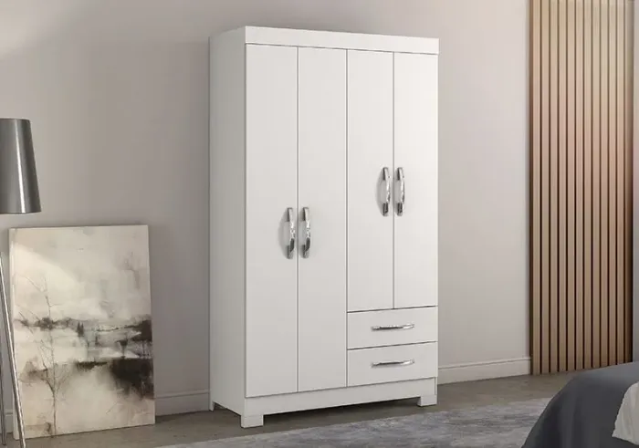 Guarda roupa solteiro 4portas 2gavetas
