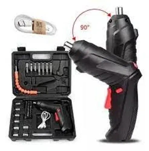 Parafusadeira Furadeira Elétrica Bateria Bivolt 45pc Maleta