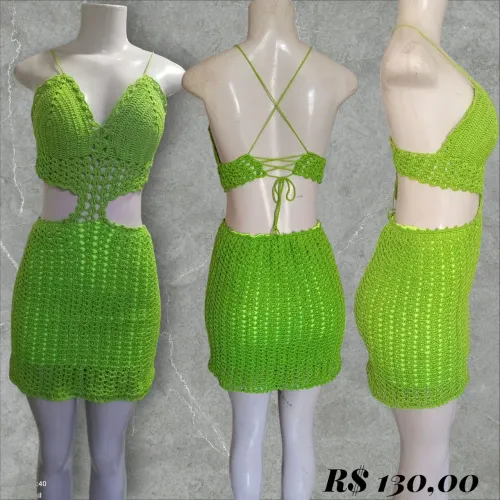 Vestido Crochê Verde 