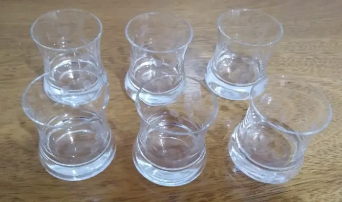 6 copos de cristal lapidado para drink