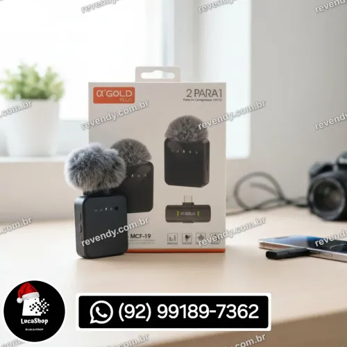Microfone Lapela Profissional 2 em 1 MCF-19 Conexão Type-c