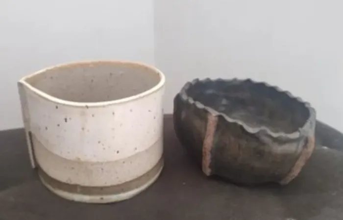 Par de Vasos ou Cachepôs de Cerâmica orgânica artesanal 