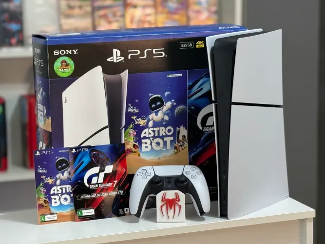 Play 5 Slim + 2 Jogos *** Até 18X Cartão ( Loja Física ) 