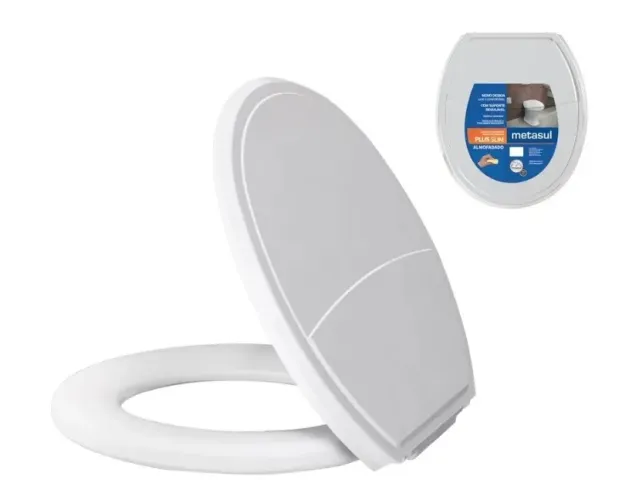 Metasul Assento Sanitário Almofadado Basico Oval Universal Slim Off Cor Branco