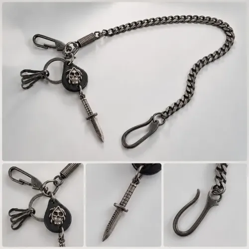 Cordão/Corrente Masculina Estilo Motoqueiro - Caveira | Aprox. 30 cm