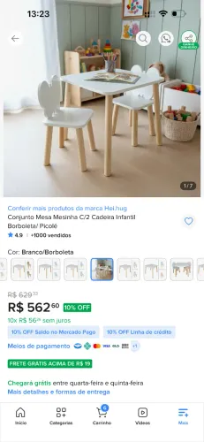 Mesinha de atividades infantil com 2 cadeiras  