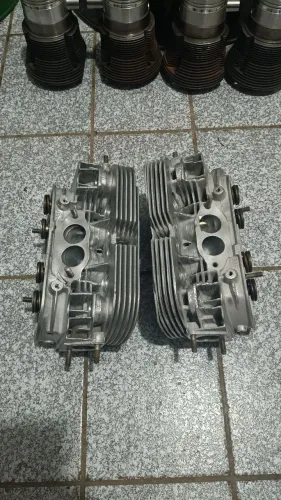 Par de Cabeçotes Kombi, Fusca Moderno 6 e 8 Aletas Retificado 