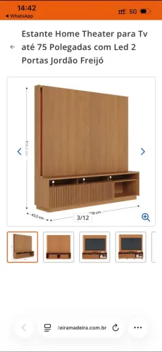 Estante Home Painel para TV Freijó