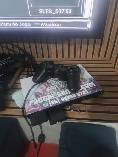 PS2 completo 1 controle original e um sem fio