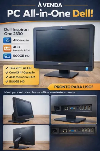 Computador All in One Dell i3 4ª Geração | Tela 23 | Pronto para uso