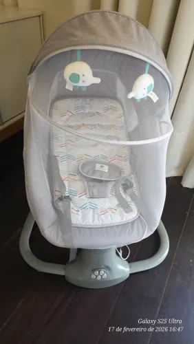 Cadeirinha Balanço Infantil Techno Elétrica Mastela Cinza
