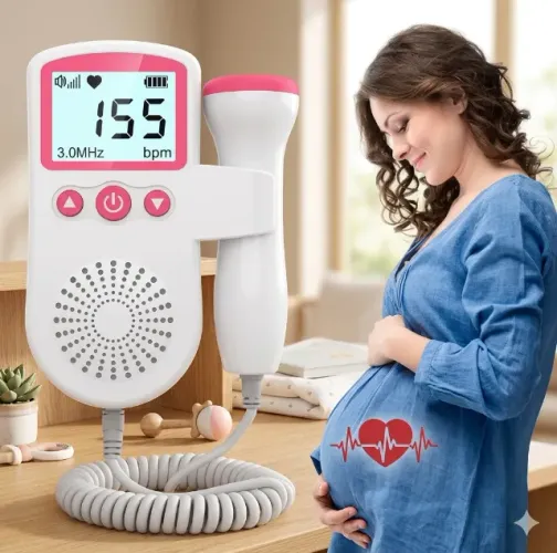 Monitor Cardíaco para Bebês - Doppler Fetal Doméstico com Display de Gravidez