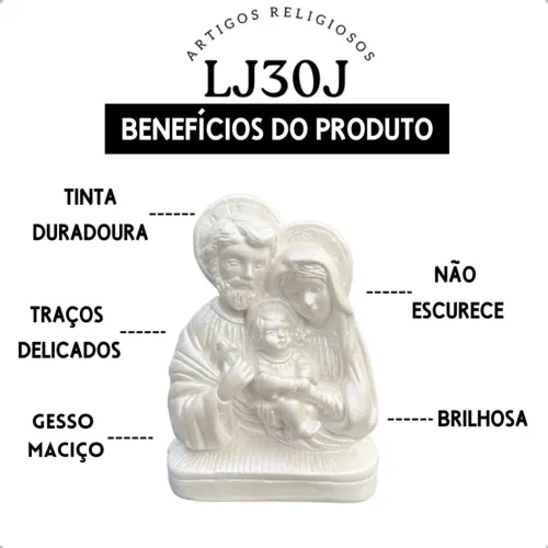 20 unidades de sagrada família em gesso