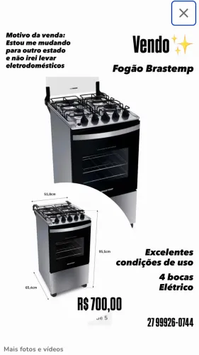 Fogão Brastemp 4 bocas 