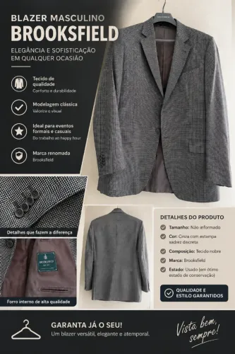 Blazer Brooksfield masculino cinza