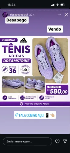 TÊNIS ADIDAS ORIGINAL 36 VALOR 580,00