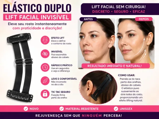 Lifting Facial Instantâneo com esse Elástico Duplo com Tic Tac Fique Mais Jovem