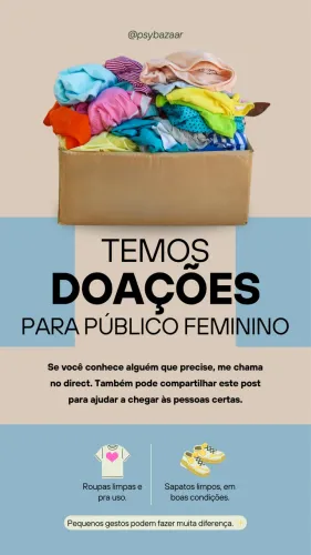 Doação de roupas femininas