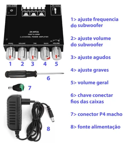 Amplificador bluetooth para caixa de som e subwoofer faço envio