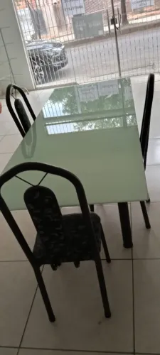 MESA VIDRO 6 CADEIRAS 2.10x0.80Mts
