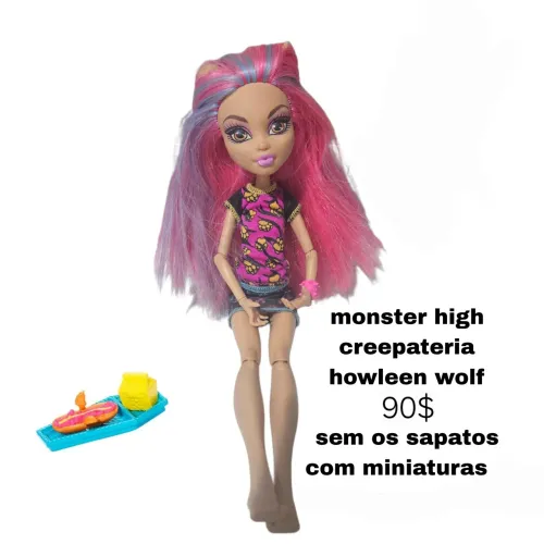 Boneca Monster High Howleen Wolf creepateria sem avarias incompleta