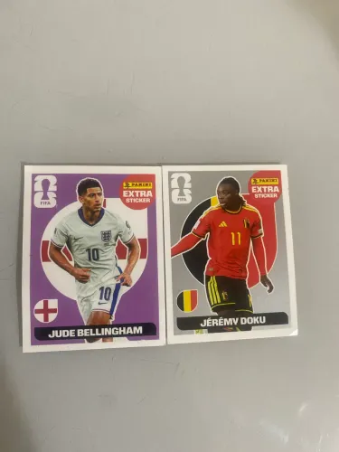 Figurinhas raras BELLINGHAM ROXA E DOKU PRATA