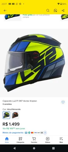 Capacete ls2 cripton tamanho 56 o topado da categoria 