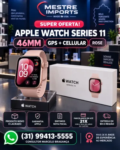 Apple Watch Series 11 46mm GPS Cellular Rose Novo Lacrado Nota Fiscal