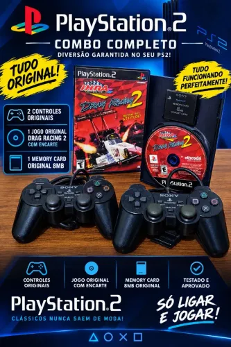 Combo jogo e acessórios para PlayStation 2