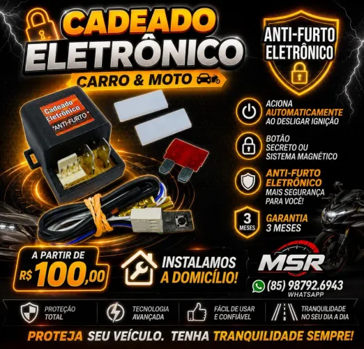 Cadeado Eletrônico "Anti-Furto" P/Carro e Moto.