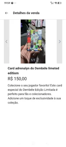 Carta adrenalyn da copa do mundo jogador Dembéle