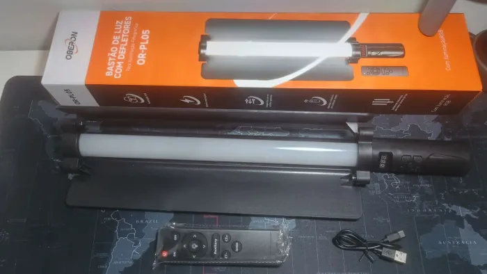 Bastão Led RGB recarregável com defletores e controle remoto / MEGA PROMOÇÃO